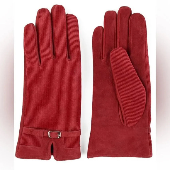 Accessories - Red Corduroy gloves